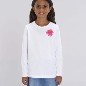 T-Shirt Bio blanc Enfant fille - Roses tee