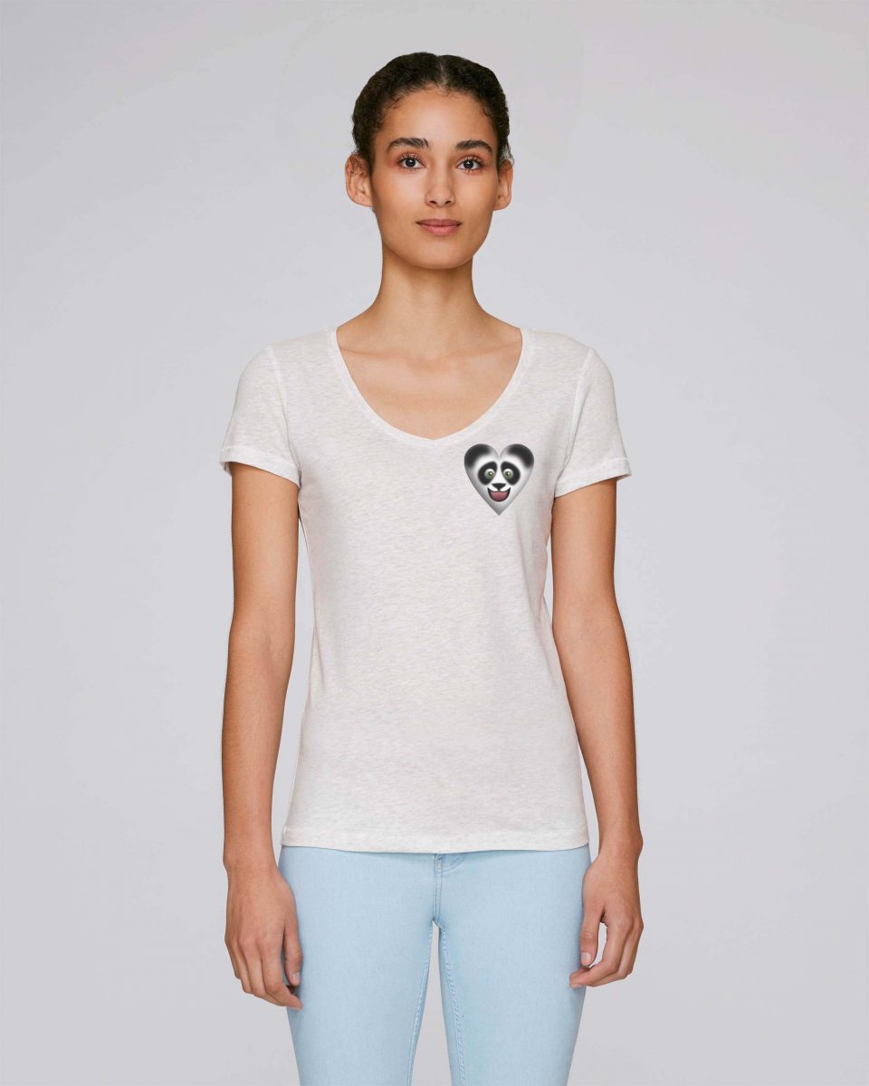T-Shirt Bio blanc Femme – Panda tee