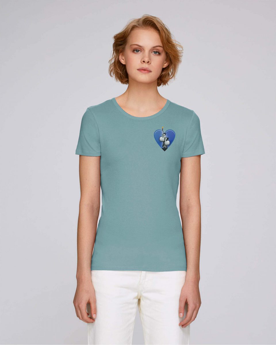 T-Shirt Bio bleu clair Femme – New york tee