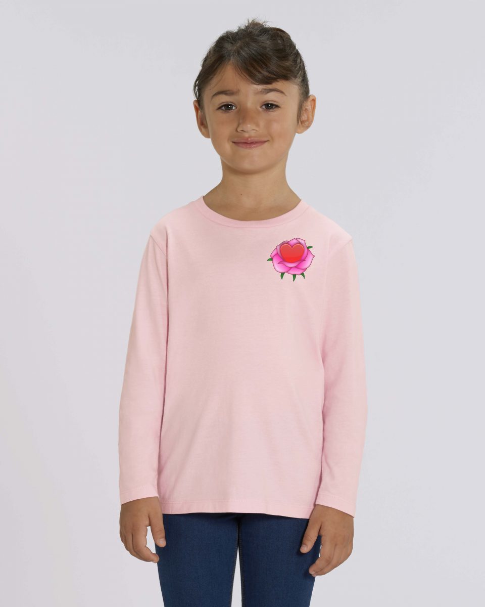 T-Shirt Bio rose Enfant fille - Roses tee