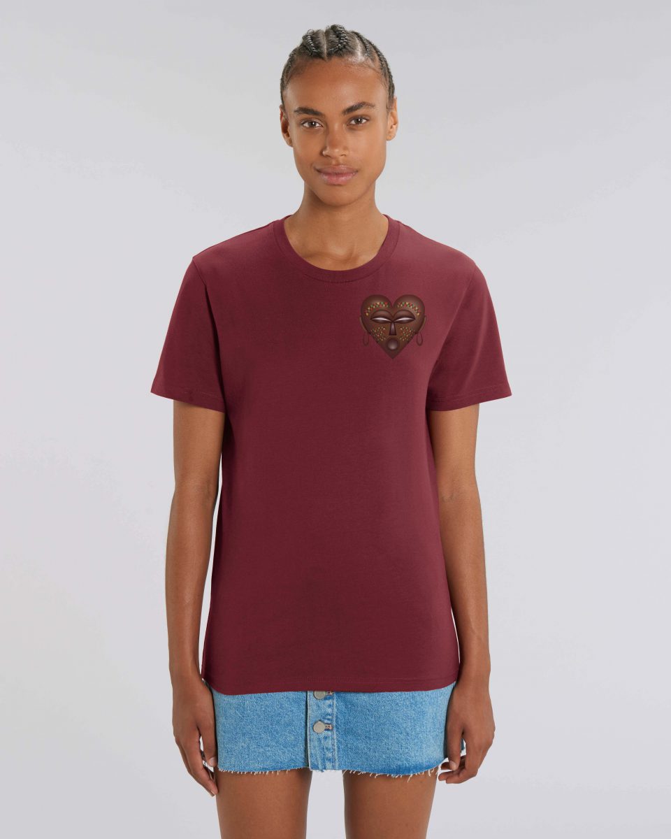 Women's organic burgundy T-Shirt - African tee