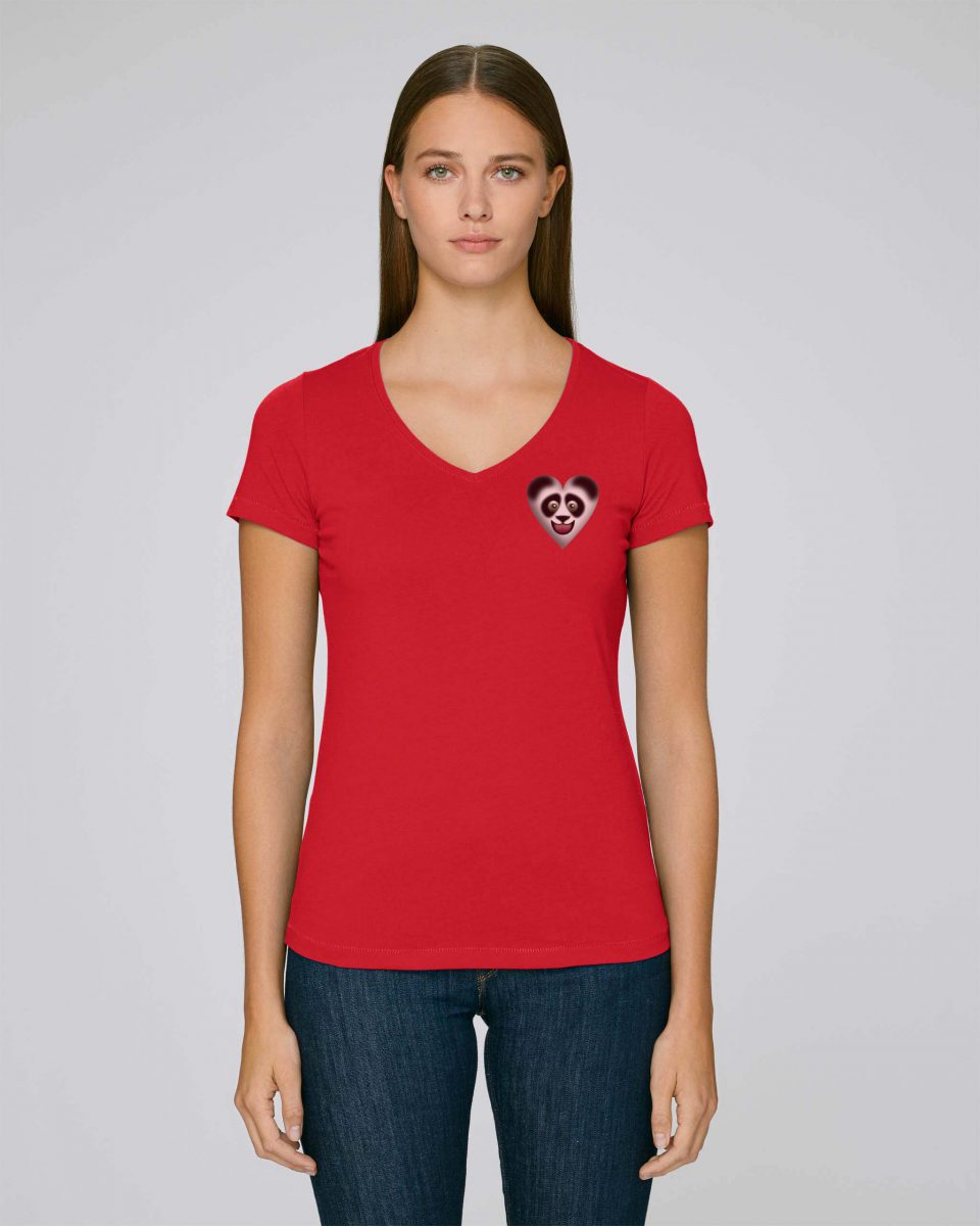 T-Shirt Bio rouge Femme – Panda tee